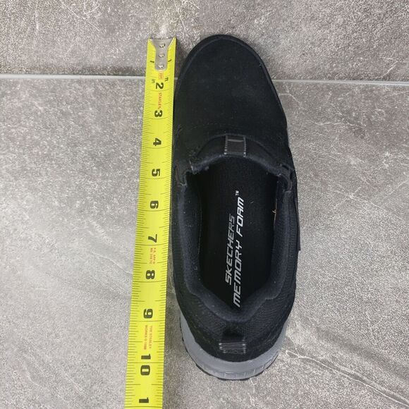 Skechers Memory Foam Sneakers 6.5 M Black Hillcrest Suede Water Repellent Shoes - Picture 12 of 14